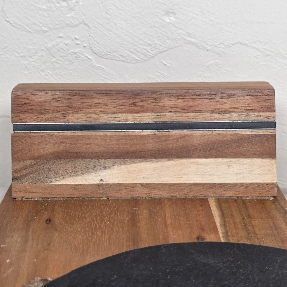 Cheese Board Set w/ Slate Tray & 4 Tools Wood Charcuterie Serving